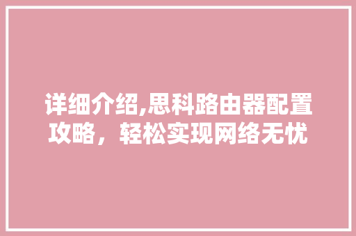 详细介绍,思科路由器配置攻略，轻松实现网络无忧