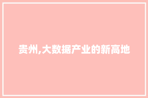 贵州,大数据产业的新高地