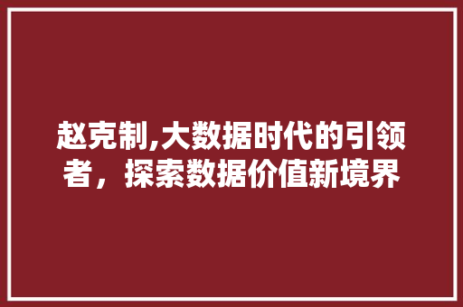 赵克制,大数据时代的引领者，探索数据价值新境界