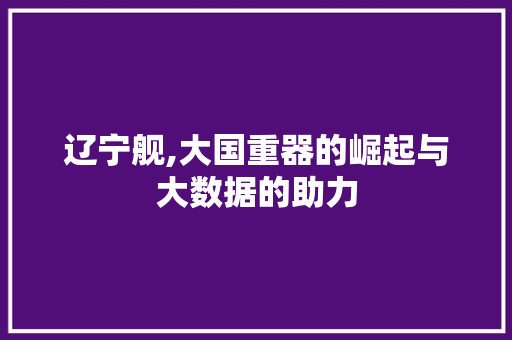 辽宁舰,大国重器的崛起与大数据的助力