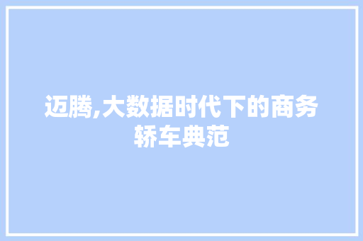 迈腾,大数据时代下的商务轿车典范 搜狗SEO