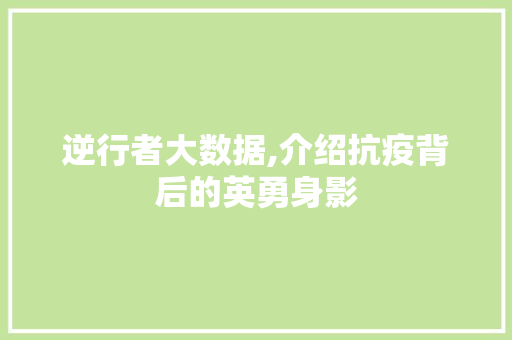逆行者大数据,介绍抗疫背后的英勇身影