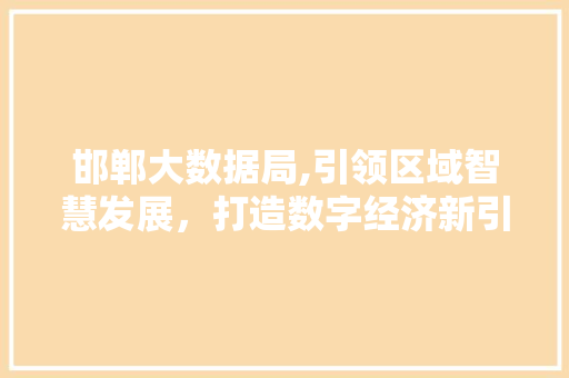邯郸大数据局,引领区域智慧发展，打造数字经济新引擎