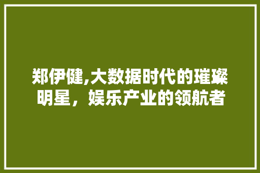 郑伊健,大数据时代的璀璨明星，娱乐产业的领航者