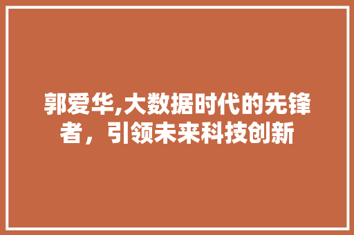 郭爱华,大数据时代的先锋者，引领未来科技创新