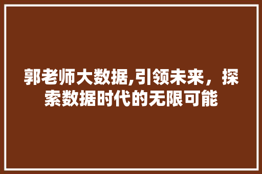 郭老师大数据,引领未来，探索数据时代的无限可能