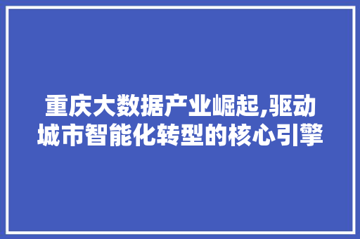重庆大数据产业崛起,驱动城市智能化转型的核心引擎