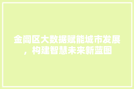 金阊区大数据赋能城市发展，构建智慧未来新蓝图