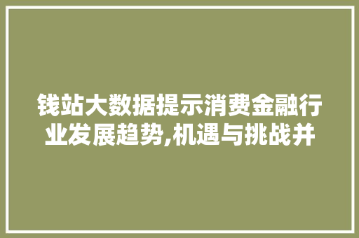 钱站大数据提示消费金融行业发展趋势,机遇与挑战并存