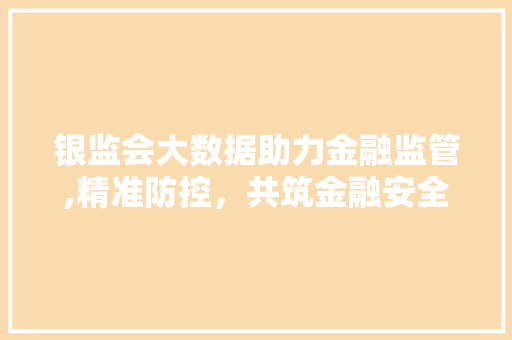 银监会大数据助力金融监管,精准防控，共筑金融安全防线