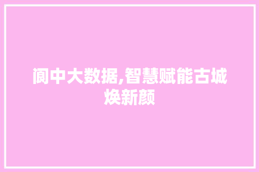 阆中大数据,智慧赋能古城焕新颜