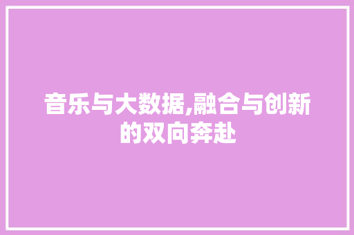音乐与大数据,融合与创新的双向奔赴
