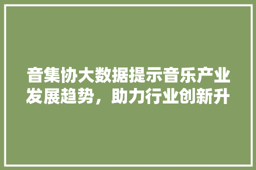 音集协大数据提示音乐产业发展趋势，助力行业创新升级