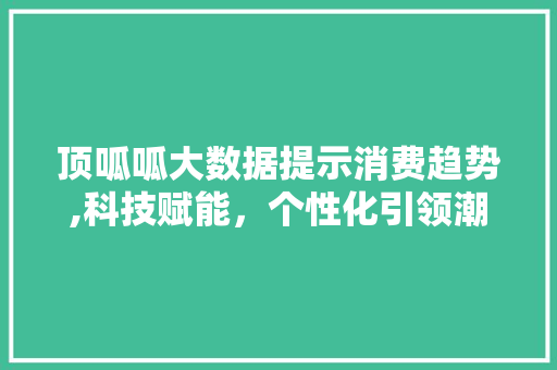 顶呱呱大数据提示消费趋势,科技赋能，个性化引领潮流