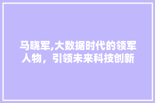 马晓军,大数据时代的领军人物，引领未来科技创新