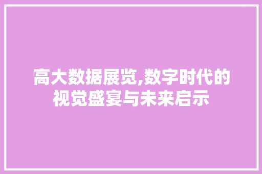 高大数据展览,数字时代的视觉盛宴与未来启示