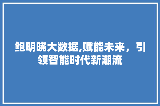 鲍明晓大数据,赋能未来，引领智能时代新潮流