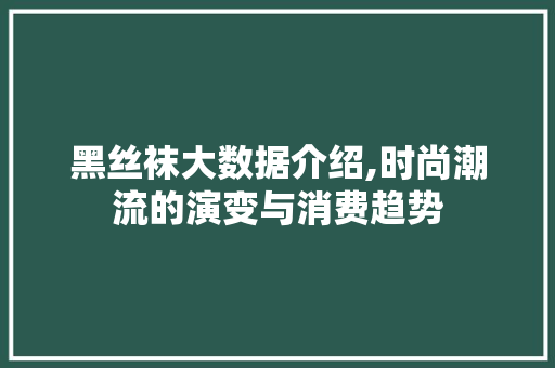 黑丝袜大数据介绍,时尚潮流的演变与消费趋势