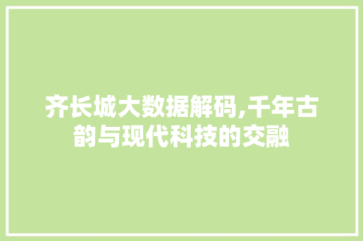齐长城大数据解码,千年古韵与现代科技的交融
