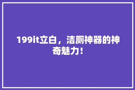 199it立白，洁厕神器的神奇魅力！ 百度SEO