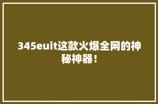 345euit这款火爆全网的神秘神器！ 百度SEO