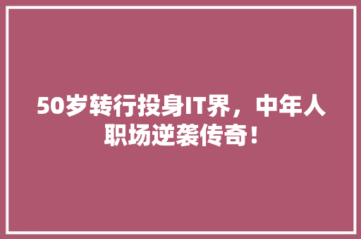 50岁转行投身IT界，中年人职场逆袭传奇！ SEO关键词