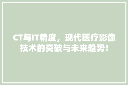 CT与IT精度，现代医疗影像技术的突破与未来趋势！ SEO关键词