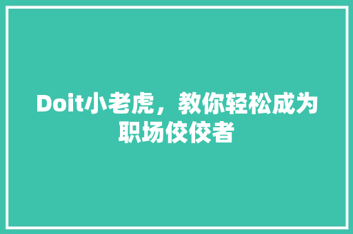 Doit小老虎，教你轻松成为职场佼佼者 SEO关键词