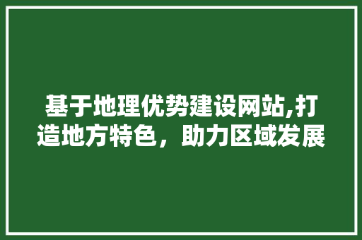 基于地理优势建设网站,打造地方特色，助力区域发展 必应SEO