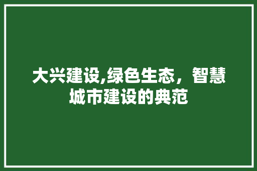 大兴建设,绿色生态，智慧城市建设的典范 神马SEO