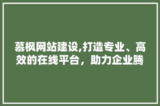 慕枫网站建设,打造专业、高效的在线平台，助力企业腾飞 必应SEO