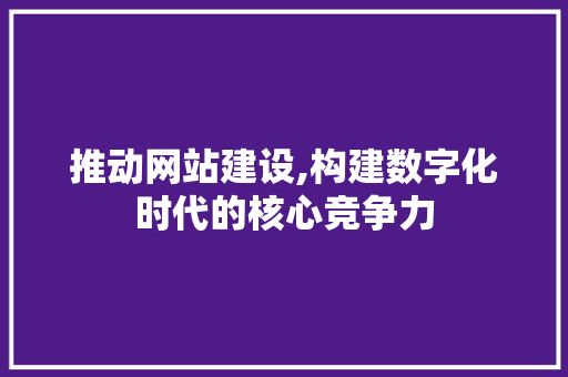 推动网站建设,构建数字化时代的核心竞争力 必应SEO