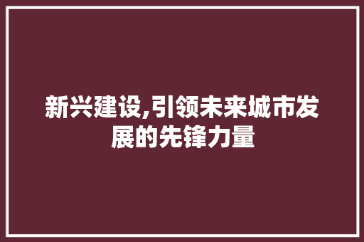 新兴建设,引领未来城市发展的先锋力量 必应SEO