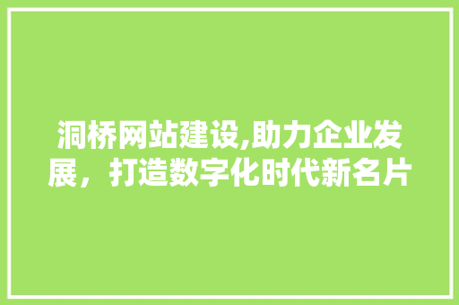 洞桥网站建设,助力企业发展，打造数字化时代新名片 搜狗SEO