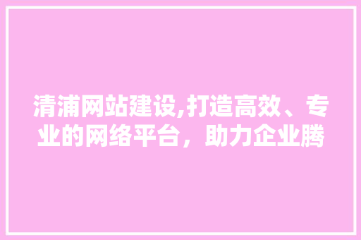 清浦网站建设,打造高效、专业的网络平台，助力企业腾飞 必应SEO