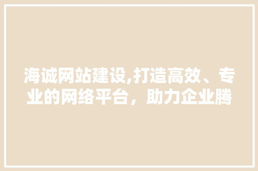 海诚网站建设,打造高效、专业的网络平台，助力企业腾飞 百度SEO