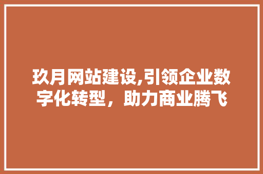 玖月网站建设,引领企业数字化转型，助力商业腾飞 百度SEO