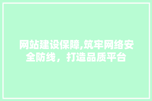 网站建设保障,筑牢网络安全防线，打造品质平台 神马SEO