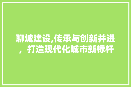 聊城建设,传承与创新并进，打造现代化城市新标杆