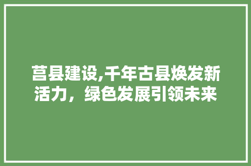 莒县建设,千年古县焕发新活力，绿色发展引领未来 SEO关键词