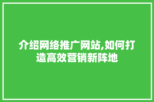 介绍网络推广网站,如何打造高效营销新阵地 搜狗SEO