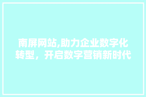 南屏网站,助力企业数字化转型，开启数字营销新时代 必应SEO