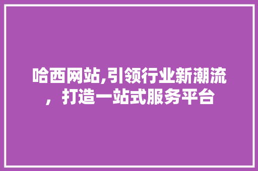 哈西网站,引领行业新潮流，打造一站式服务平台