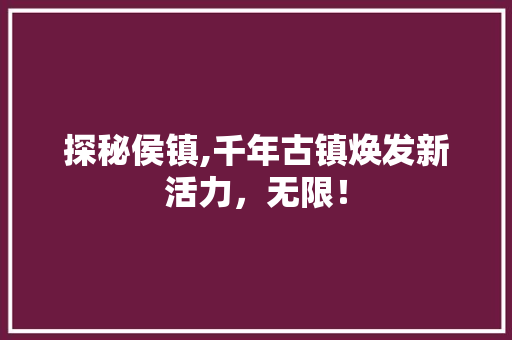 探秘侯镇,千年古镇焕发新活力，无限！ 搜狗SEO