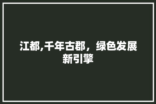 江都,千年古郡，绿色发展新引擎 网站建设公司