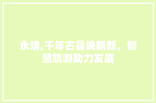 永靖,千年古县焕新颜，智慧旅游助力发展