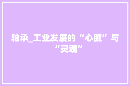 轴承_工业发展的“心脏”与“灵魂” 百度SEO