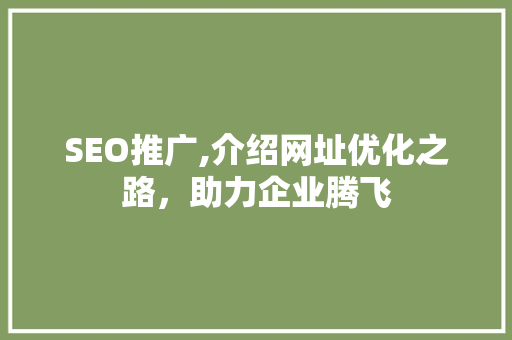 SEO推广,介绍网址优化之路，助力企业腾飞 搜狗SEO