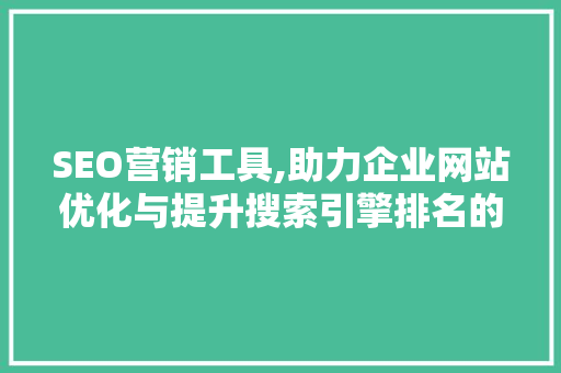 SEO营销工具,助力企业网站优化与提升搜索引擎排名的利器 百度SEO