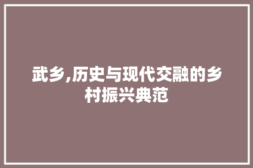 武乡,历史与现代交融的乡村振兴典范 神马SEO